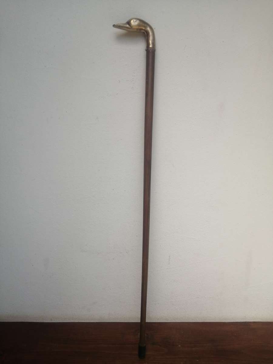 Canes & Walking Sticks Solid brass duck head walking stick. for sale